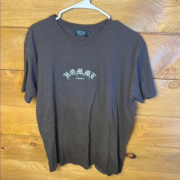 boohoo man Tall Homme Collection Tee Shirt Black Medium Short Sleeve‎ Streetwear - Picture 1 of 8